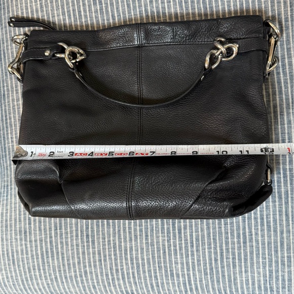 COACH Brooke Convertible Duffle Black Pebble Leather Hobo Bag F17165 - Picture 12 of 16